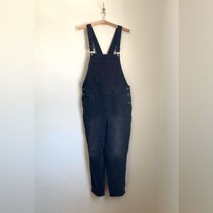 OLD NAVY washed black denim overalls size 14